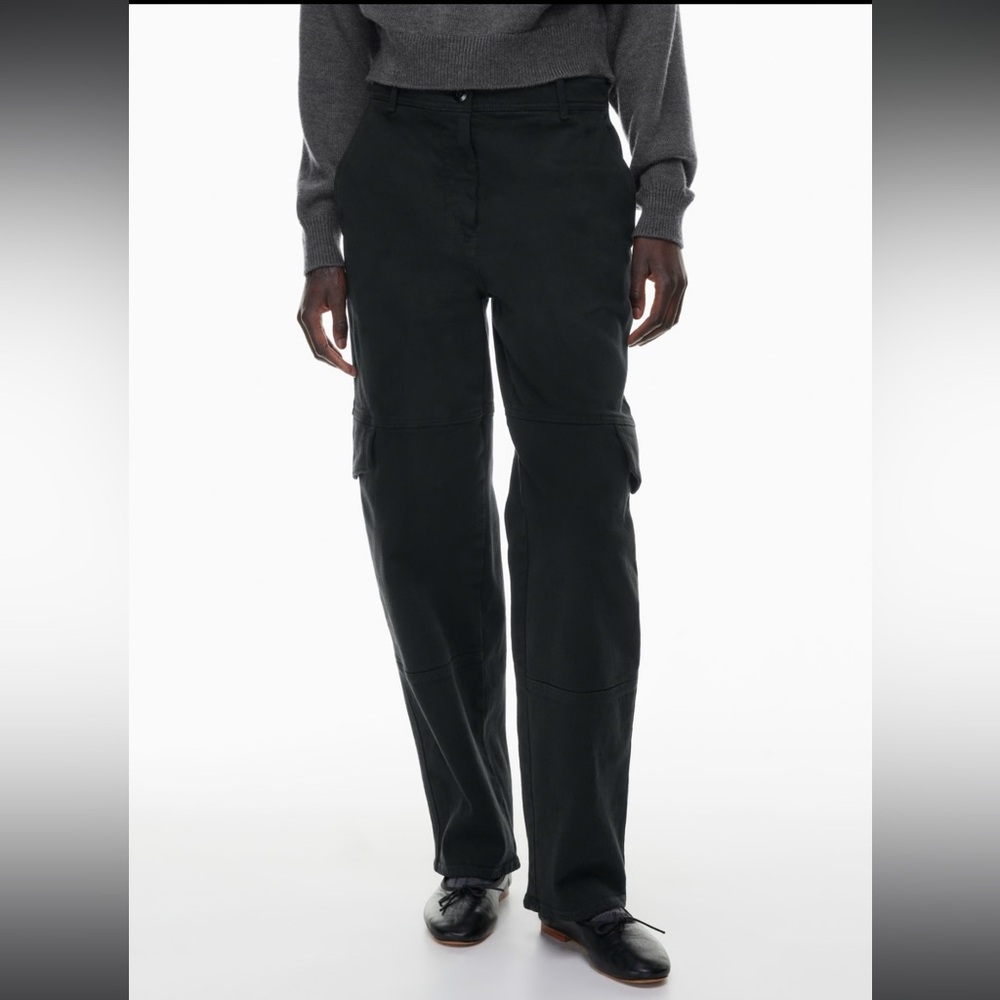 Wilfred Free Aritzia Women's Cargo Black Denim Straight Leg Pants Size 6